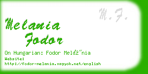 melania fodor business card